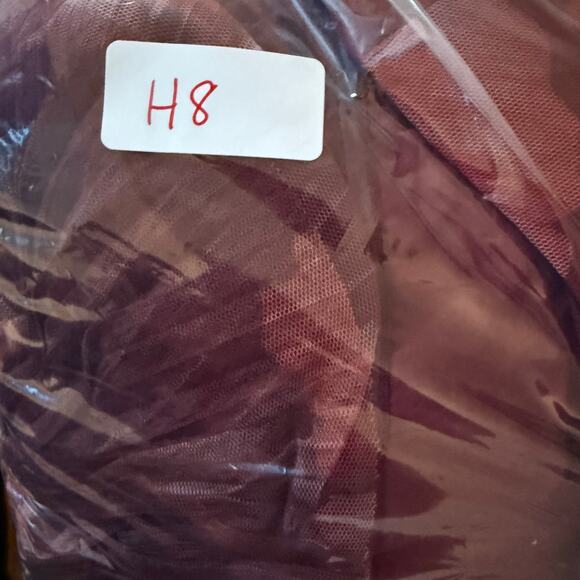 Hutch Strapless Floral Tiered Tulle Maxi Dress Nalina Wine Size 10 Runs Big - Picture 12 of 12